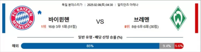 【독일 분데스리가】02월08일 바이뮌헨 vs 브레멘 독일리그 생중계,스포츠분석 【독일 분데스리가】02월08일 바이뮌헨 vs 브레멘 독일리그 생중계,스포츠분석